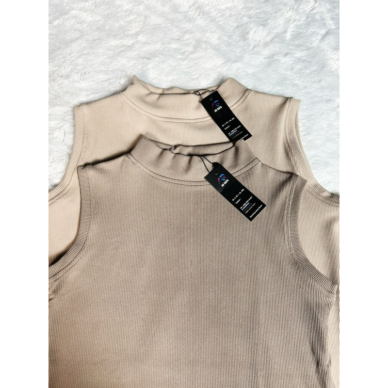 Inner Tanpa Lengan Turtleneck - Sleeveless Inner Rip Knit