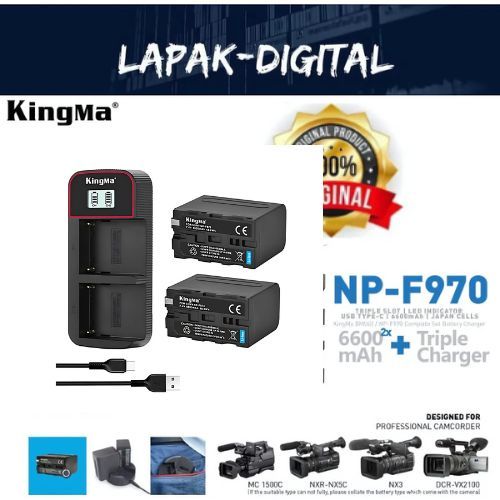 KINGMA Paket Complete Battery Charger Set NP-F970 NP-F960 NP-F750 F550