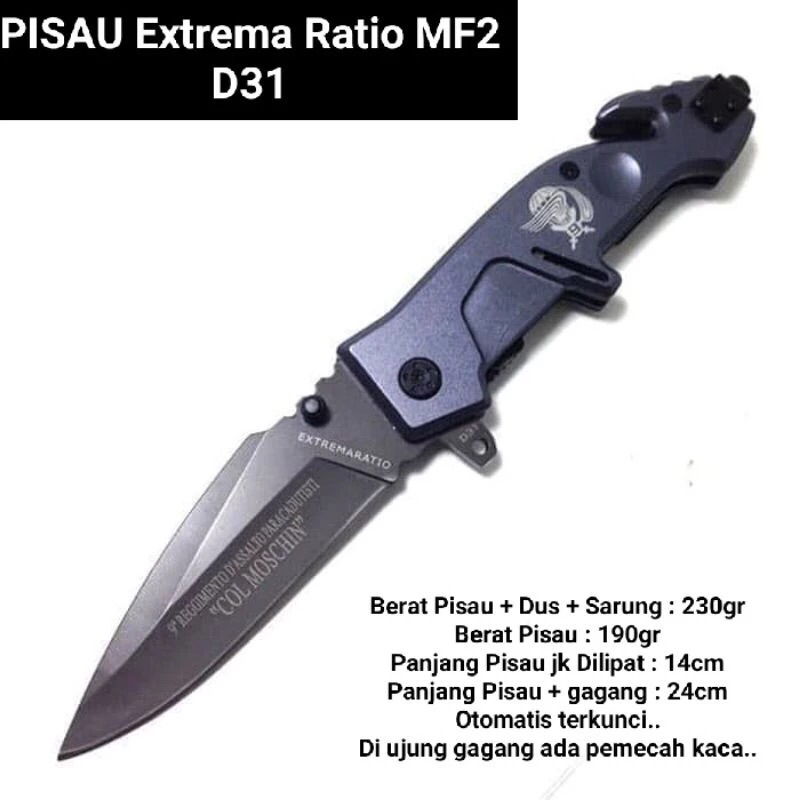 PISAU LIPAT D31 - PISAU LIPAT D-31 - PISAU CAMPING EXTREMA RATIO MF2 D31 PISAU SURVIVAL MULTIFUNSI