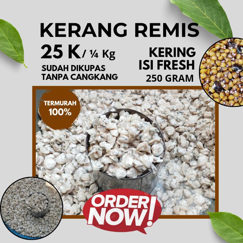 

Daging Kerang Remis Air Tawar Isi Murni Kering & Fresh 250 gram