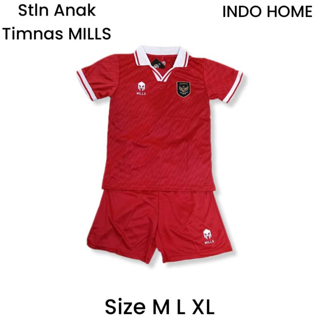 Jersey Timnas Anak Mills / Setelan Sepakbola Anak / Setelan Timnas Anak Mills
