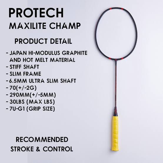 Raket Badminton Protech Maxilite Master Champ Original