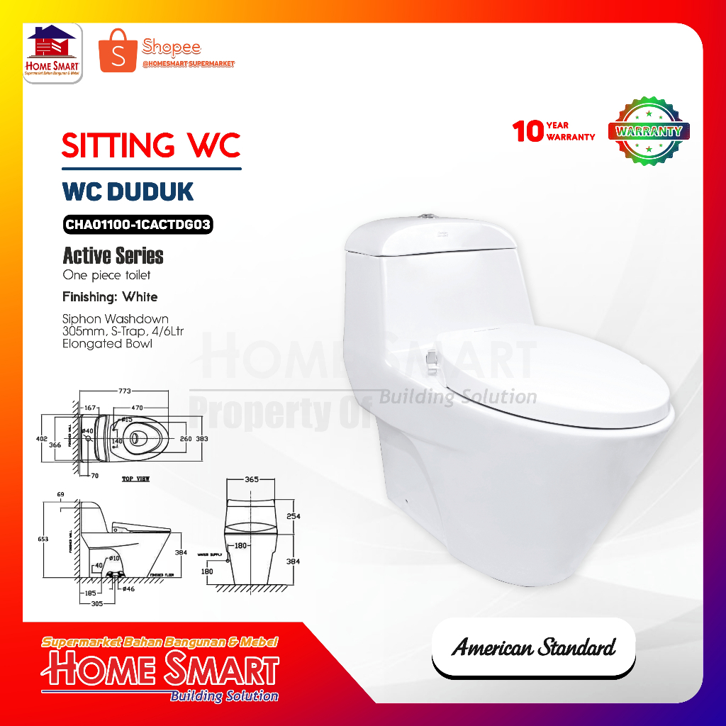 Kloset Duduk American Standard Active Standard