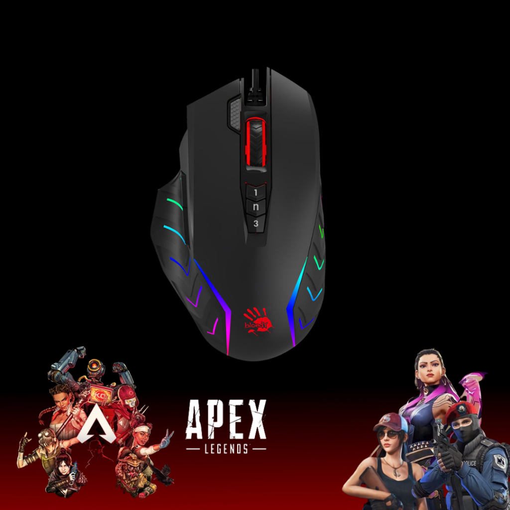 MOUSE  BLOODY MACRO APEX LEGENDS MOUSE BLOODY MACRO TINGGAL COLOK LANGSUNG MAIN