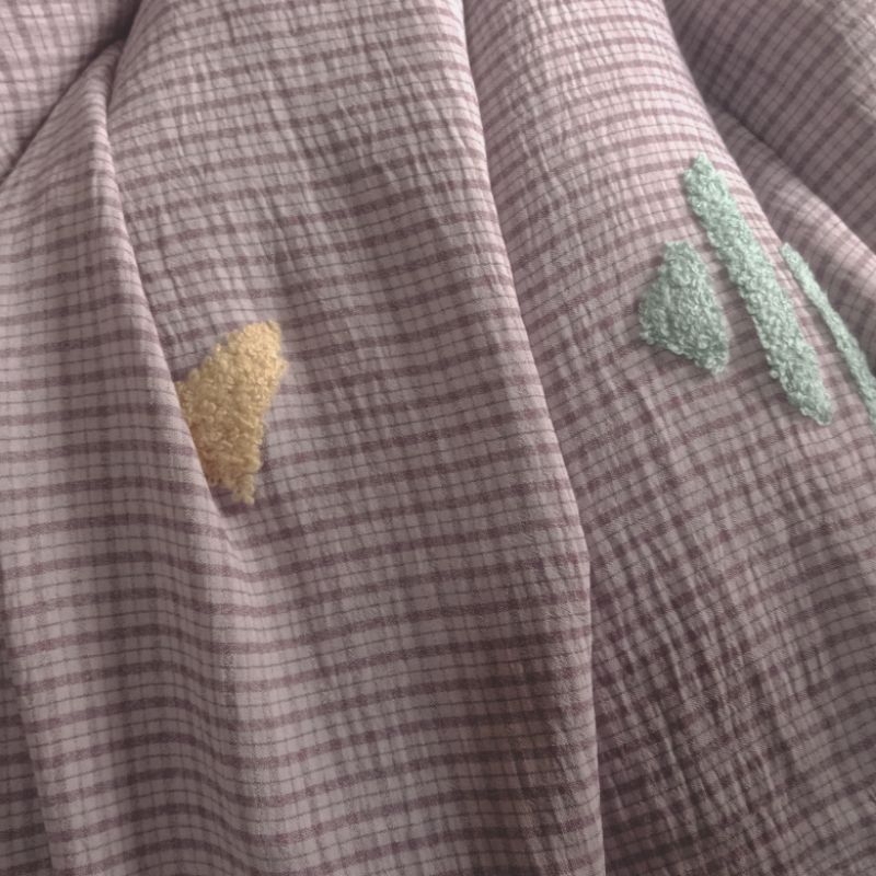 kain crinkle/airflow puff yarndyed/crinkle embroidery