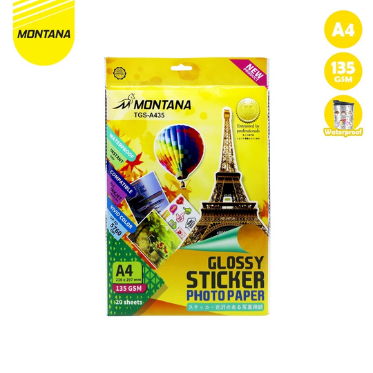 

Glossy Sticker Paper / Kertas Photo Glossy Sticker Montana 135 gr