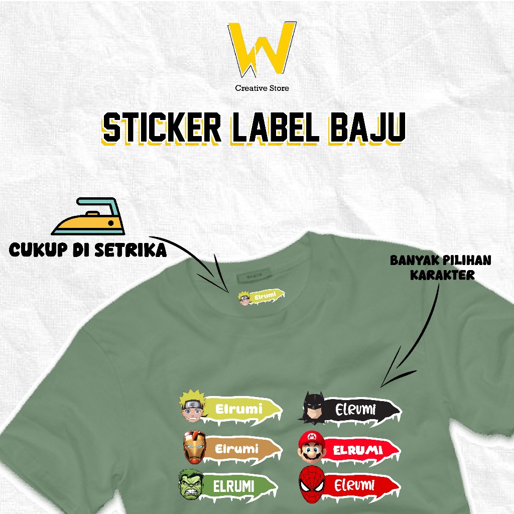 

Stiker Nama Anak Murah / Label Nama Anak Cowo Custom Lucu Murah ISI 20 50 100