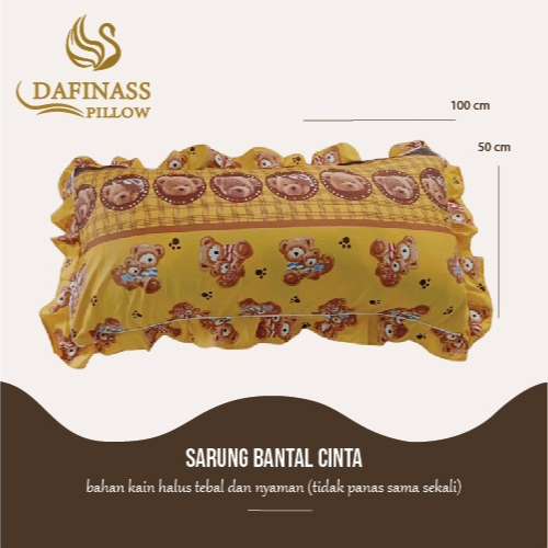 Dafinass Sarung Bantal Cinta Jumbo 50 x 100 cm Bahan Cotton dan Satin