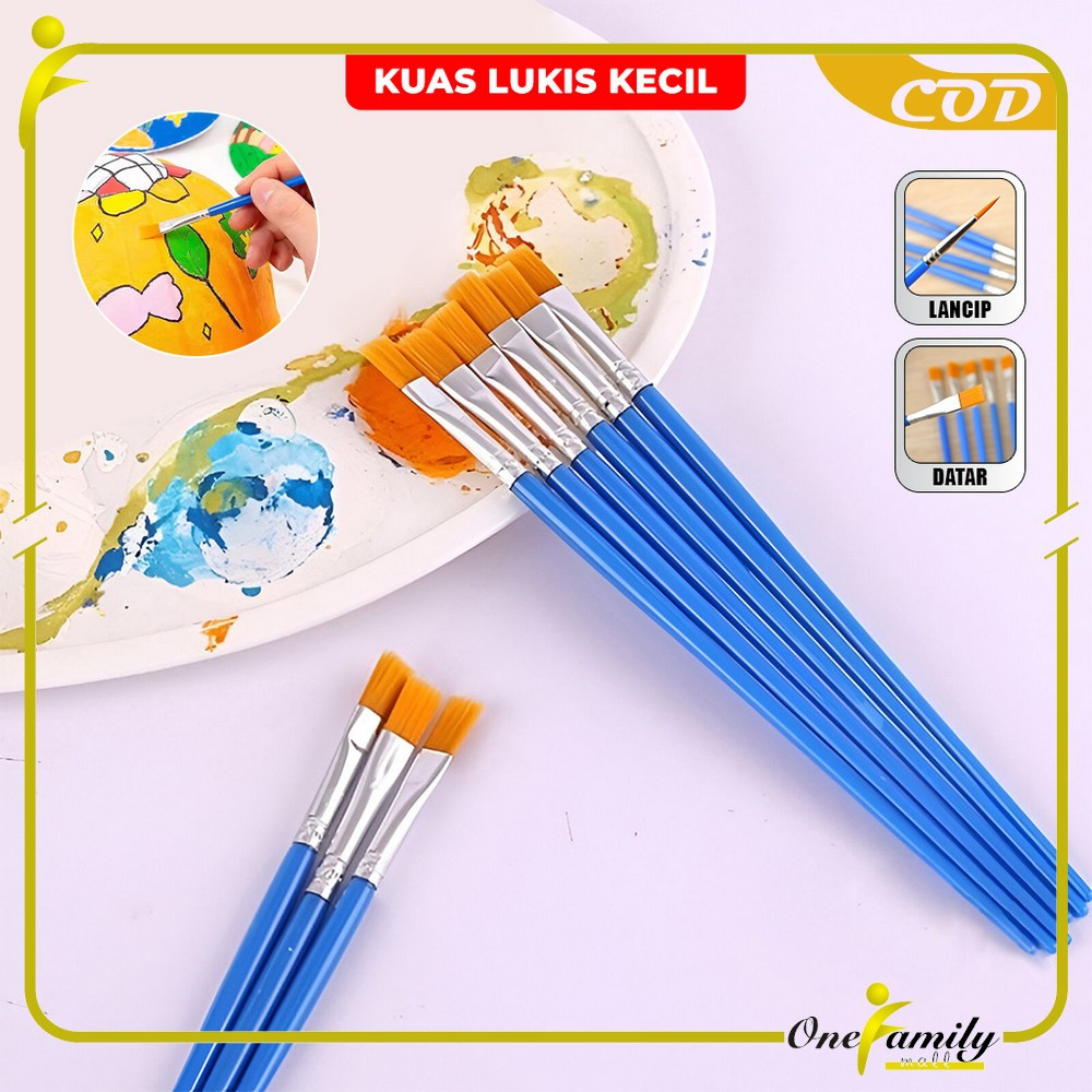 

ONE-A98 Kuas Lukis Cat Air Paint Brush Nilon Ujung Pointed dan Flat / Kuas Kecil Lancip Datar Art Brush Cat Minyak Akrilik