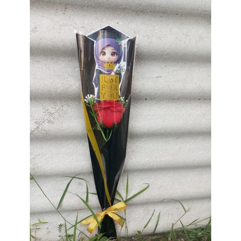 buket 1 tangkai bunga mawar/buket untuk hari guru/buket untuk hari ibu/buket happy birthday/buket ha