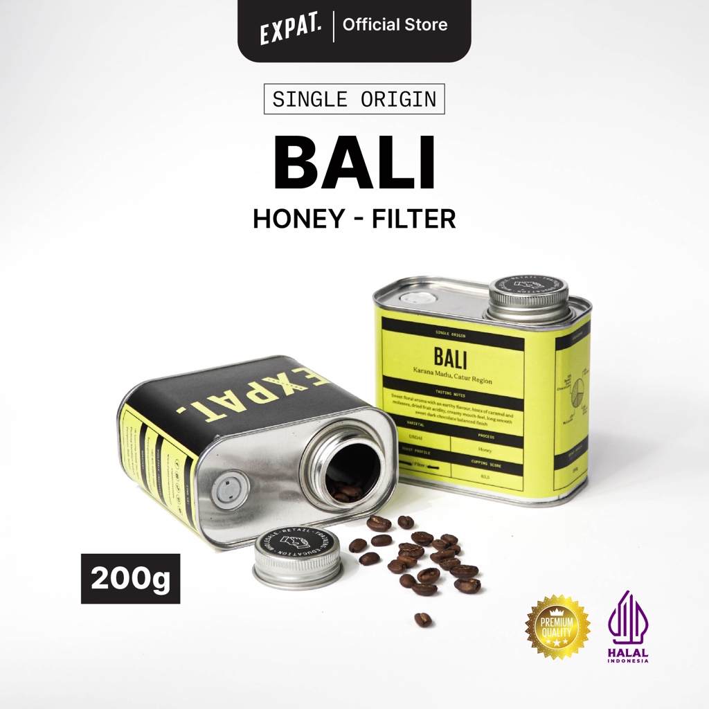 

Expat Roasters Specialty Coffee Kintamani Honey Filter Roast Biji Kopi / bubuk kopi Arabika Kemasan 200gr