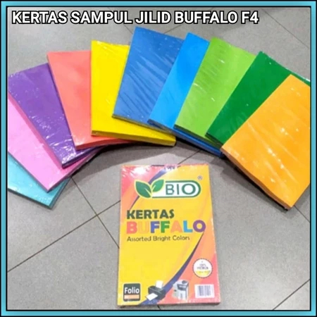 

(100 lembar / 50 lembar / 25 lembar) Kertas BUFALO / Kertas Manila / Kertas Jilid F4 Berwarna