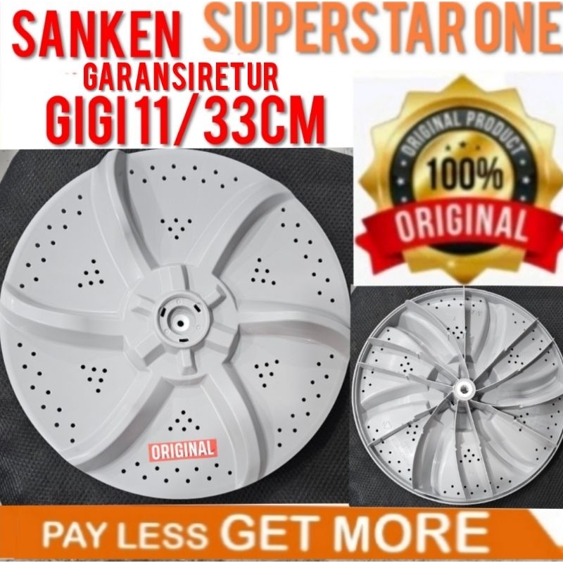 pulsator sanken AWS-807 gigi 11 /33cm pulsator mesin cuci sanken  AW-S807 asli original