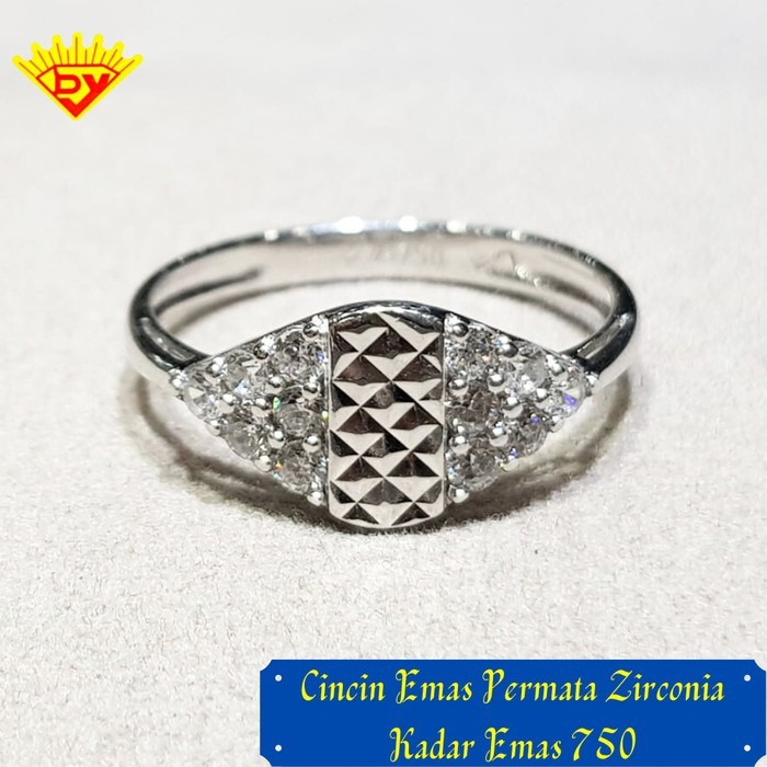 Cincin Emas Putih Kadar Emas 750