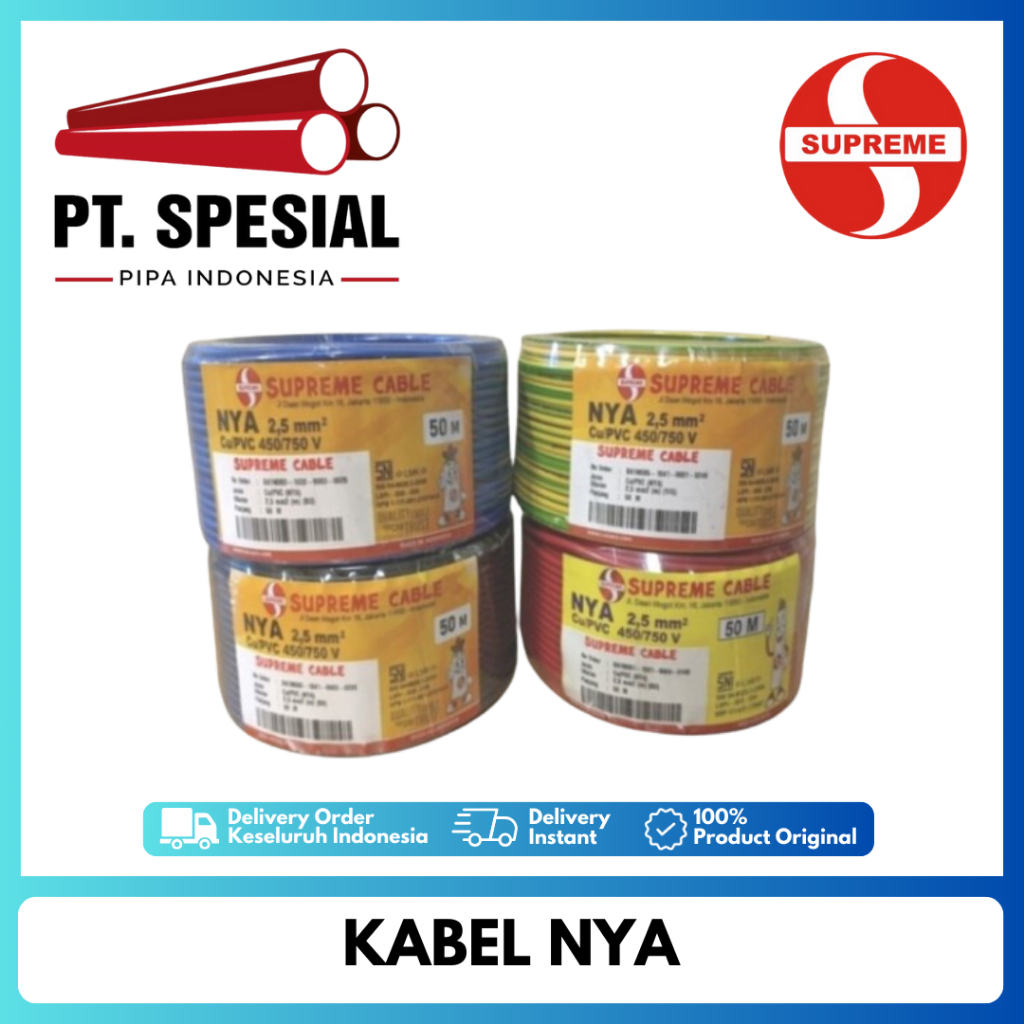 Kabel Tunggal Supreme NYA 1 × 6mm Kabel Listrik Tunggal Kawat Per Roll 100Mtr - 05