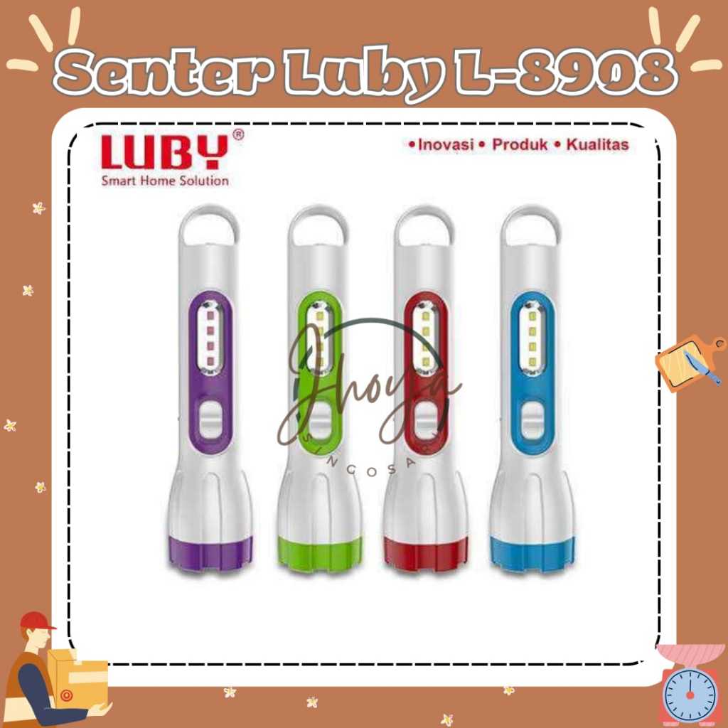 SENTER LUBY LED GENGGAM L-8908 SENTER GENGGAM SUPER TERANG LAMPU SENTER EMERGENCY LED 1 WATT MURAH
