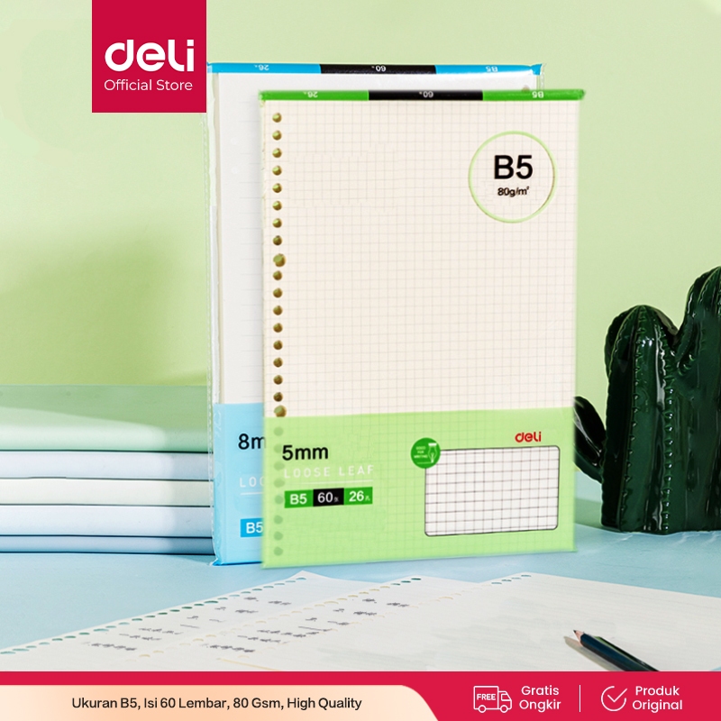 

Deli Loose Leaf / Isi Binder B5 , 60 Lembar 80 GSM Paper NB560-1