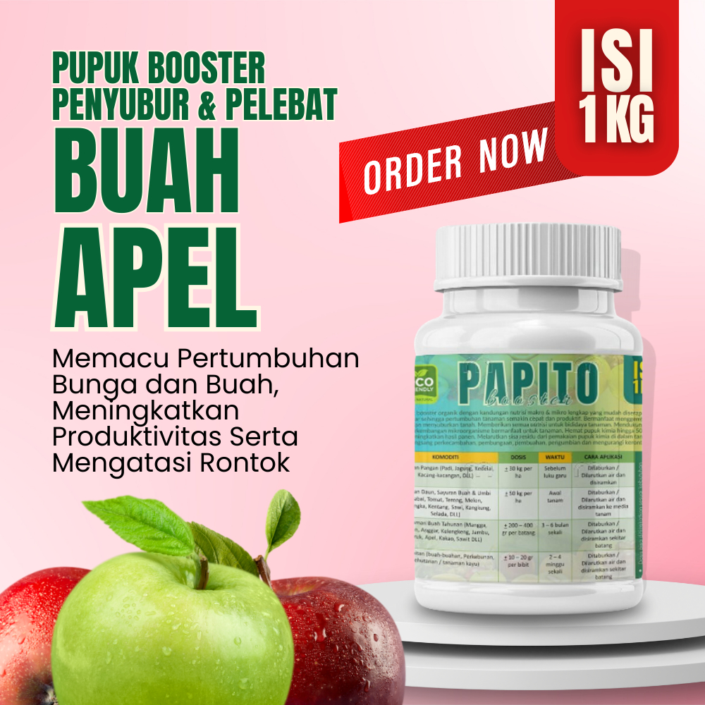 Pupuk Apel Cepat Berbuah Booster Pelebat Buah Apel Fuji Hijau Merah Putsa Penyubur Akar Daun Bunga