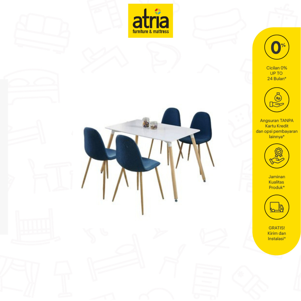 ATRIA Meja Makan Set Sheryl Dining Set
