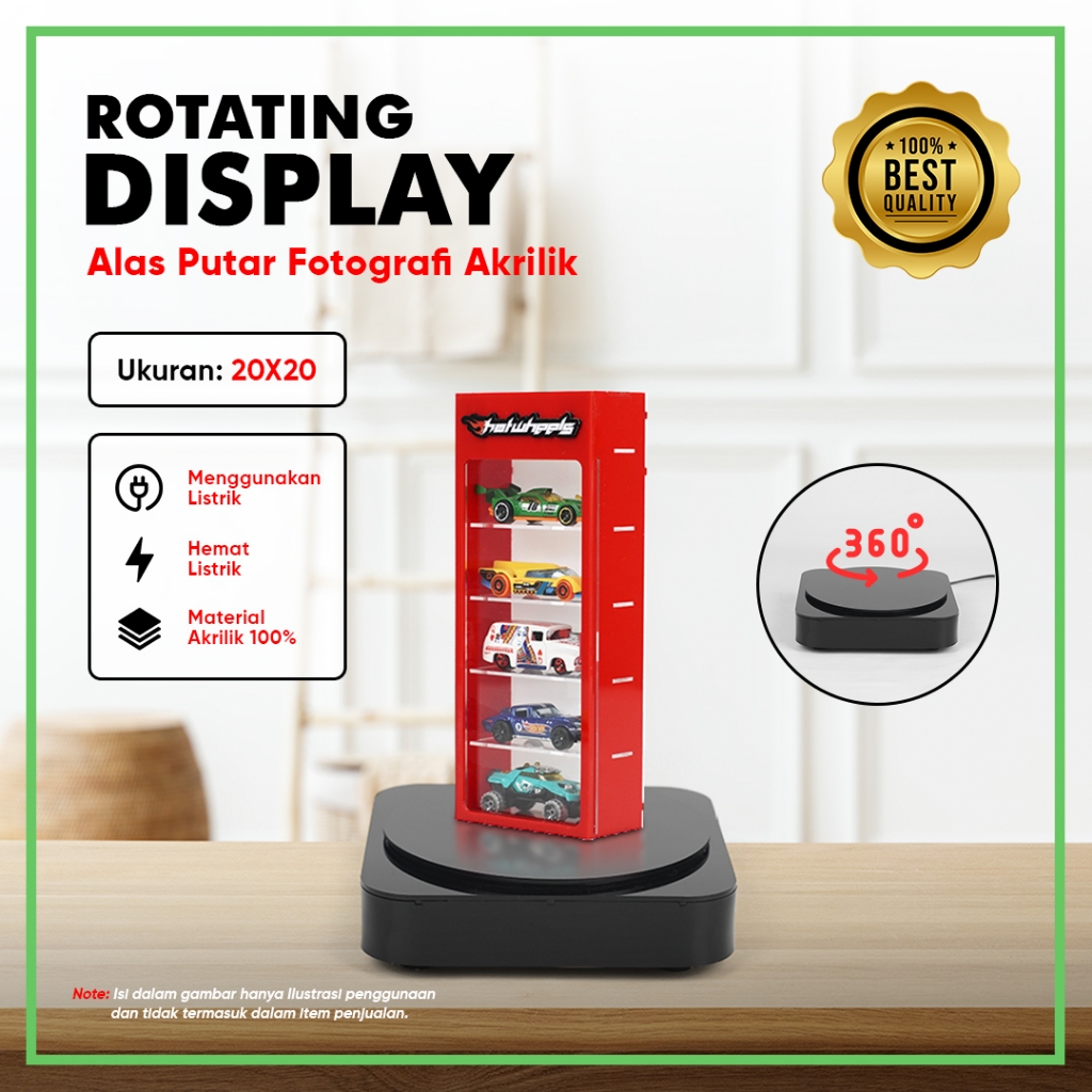 Rotating Display Akrilik Meja Putar / Alas Putar Fotografi Video 360