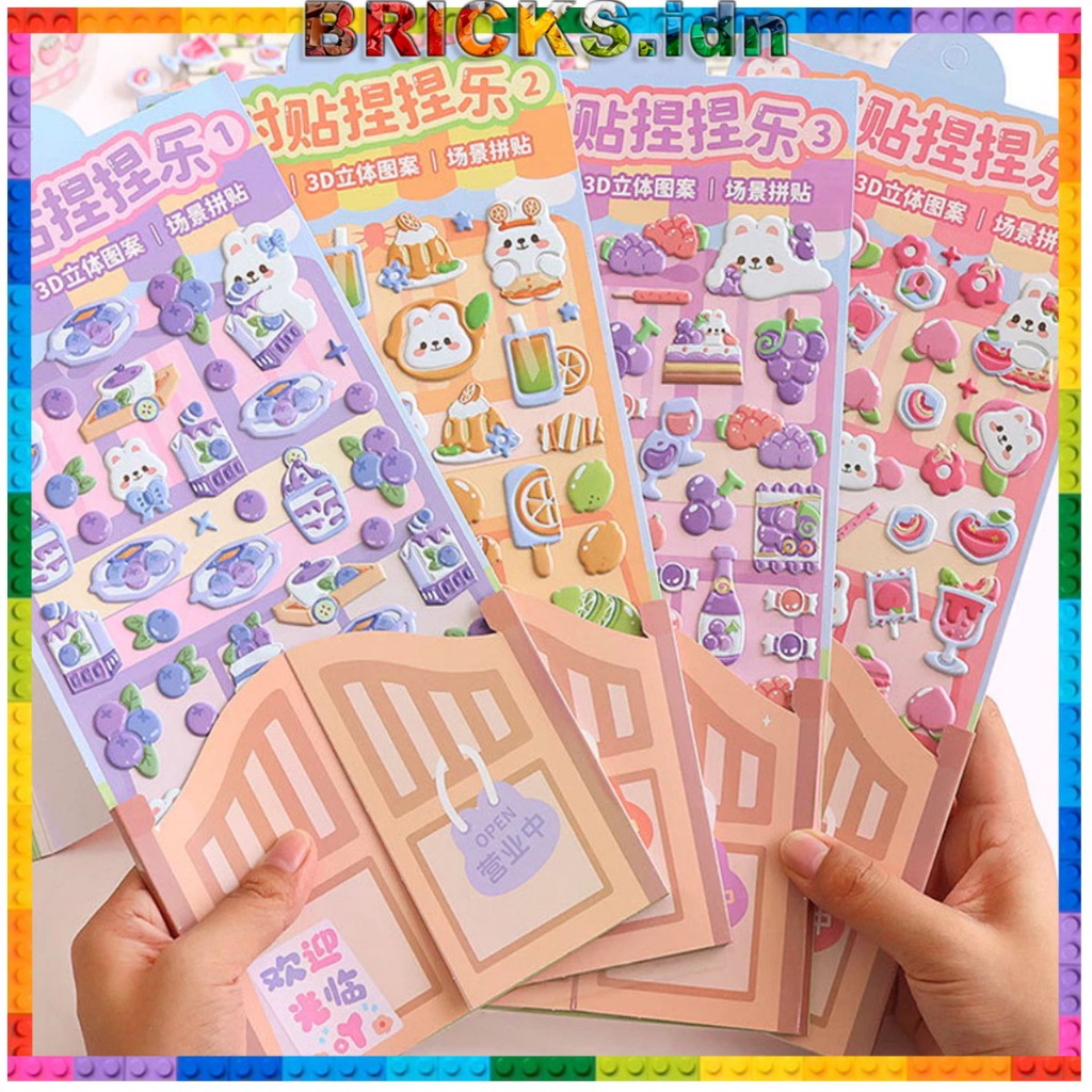 Stiker 3D Timbul Dekor DIY Stiker Tempel Buku Kertas Lucu Aesthetic TLD142