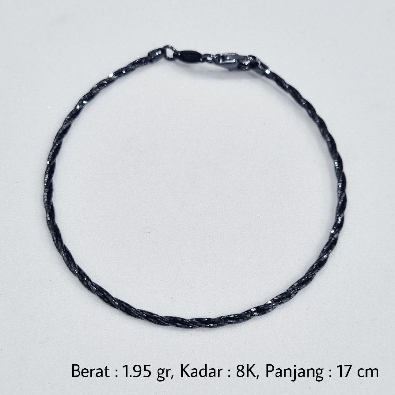 Gelang Choker Pro Italy Emas UBS 8K Black Gold 17 cm - MA3 / 1.95 gr