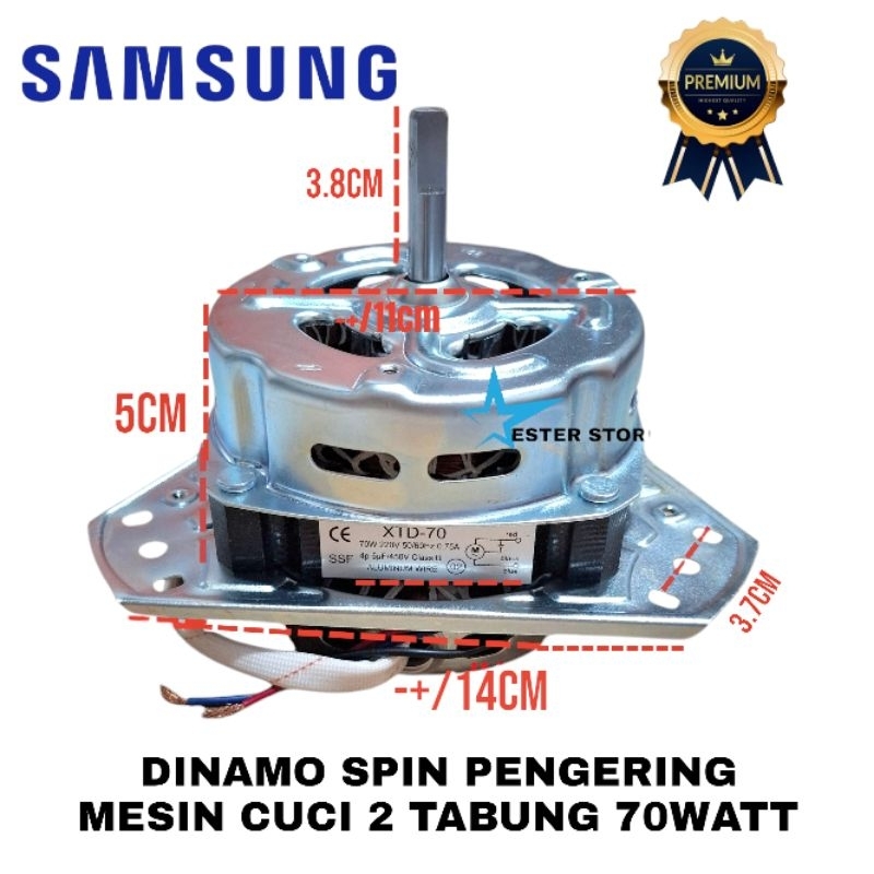 Dinamo Spin Pengering mesin cuci Samsung 2 Tabung gulungan tembaga 70watt