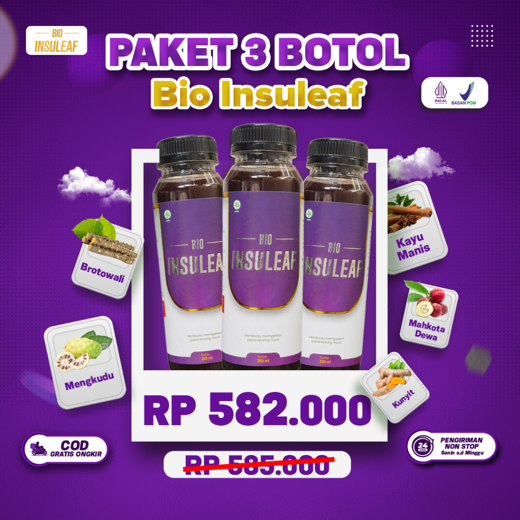 

Bio Insuleaf Cukup 2x Sehari Kadar Gula Teratasi Tanpa Obat Bantu Turunkan Gula Darah Paket 3 Botol