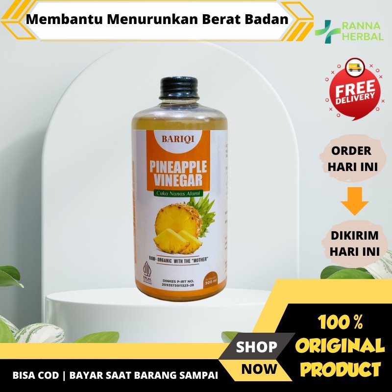 

Cuka Nanas Alami Bariqi Pineapple Vinegar With The Mother Organik 500 ML