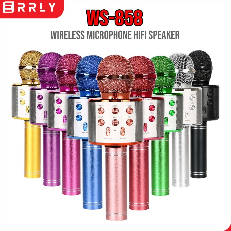 Terbaru Mic Karaoke Mikrofon Original Wireless Bluetooth Mic Smule ERRLY WSTER WSTER WS858 WS858 WS 