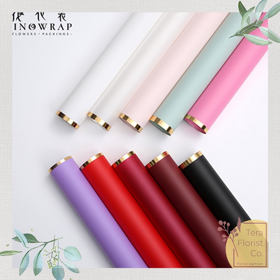 

Paket Populer 2 Lembar Cellophane Metalik Gold Frame List Kertas Jelly Ori Sinowrap Buket Bunga Korean Kertas Waterproof Flower Wrapping Paper Tera Florist Grosir PHXQ1GD