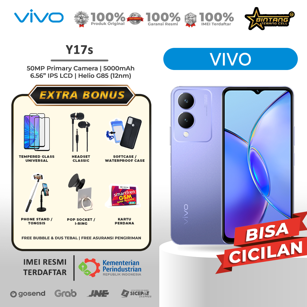 Vivo Y17s ram  6/128 ram 4/128 ram 4/64 50MP Camera 15W Flash charge+5000mah Garansi resmi