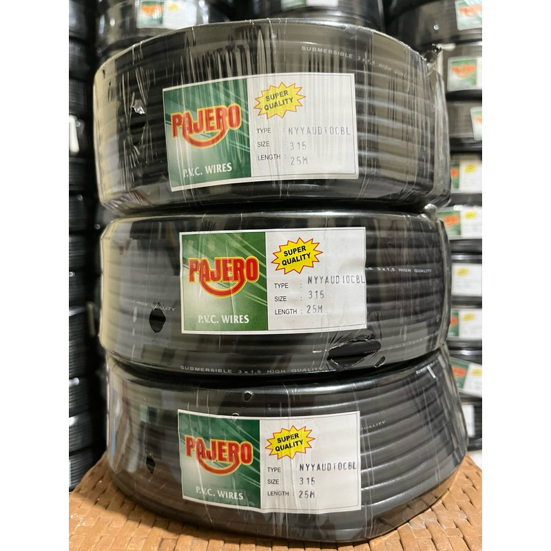 kabel listrik/audio PAJERO 3x1,5 25 METER (Serabut Tebal isi 3)