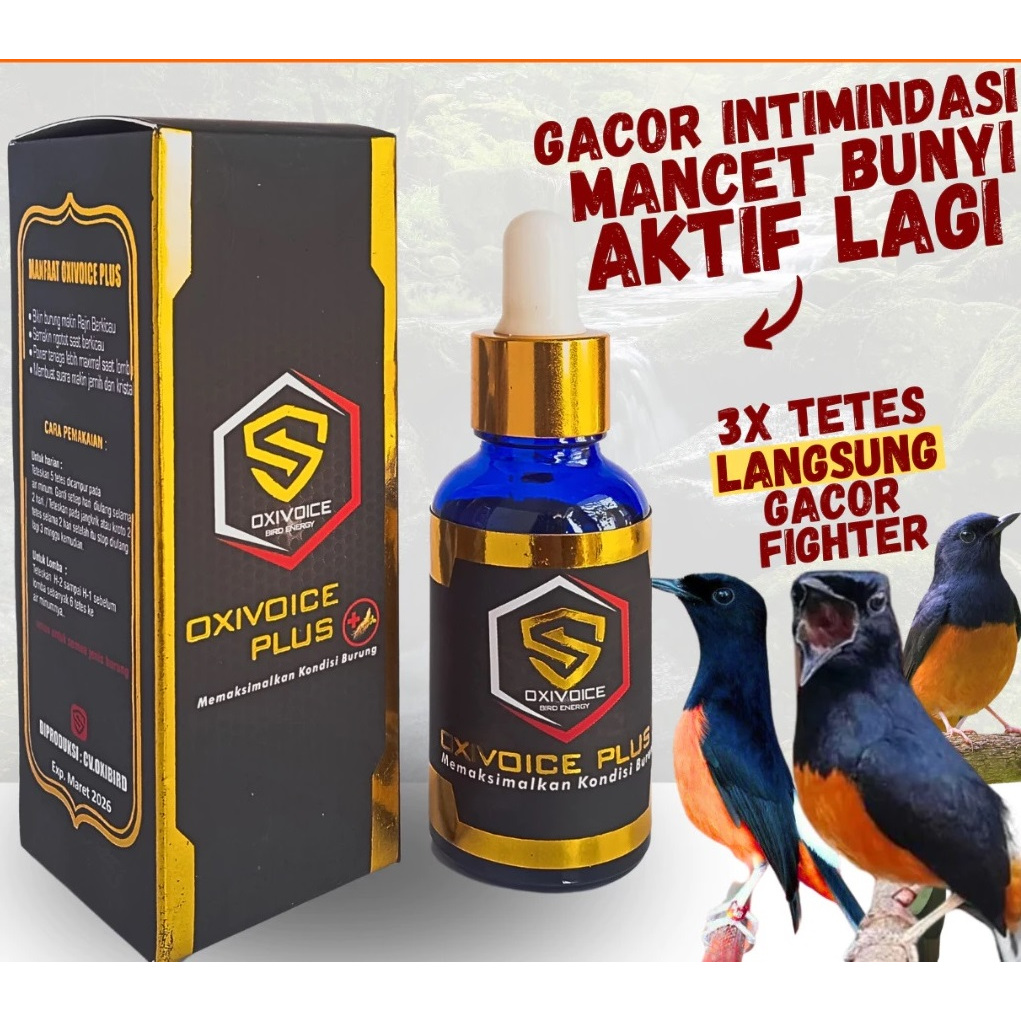 OXYVOICE OXIVOICE Plus Original Vitamin Burung Kenari Instan Gacor Vitamin Doping Cair Terbukti