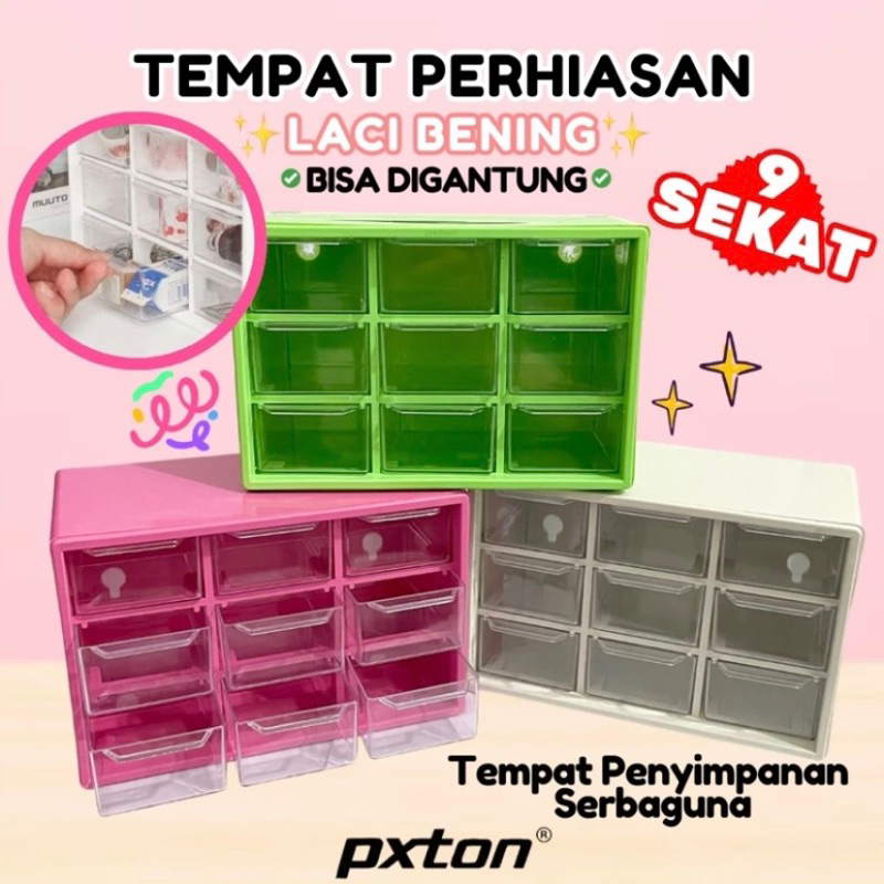 tempat perhiasan pxton  PUTIH | KOTAK LACI MINI SERBA GUNA / kotak penyimpanan aksesoris aesteatic |