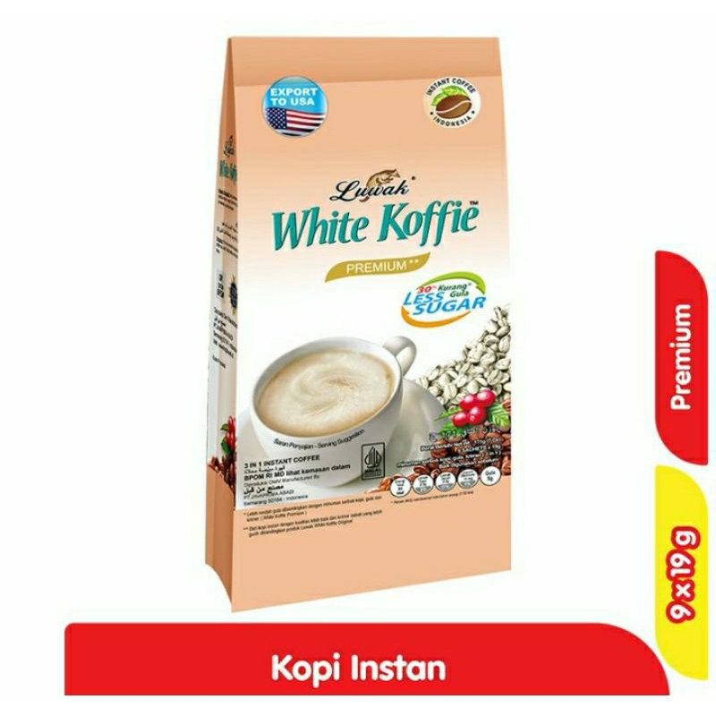 

Luwak White Koffie Premium Less Sugar 9 s