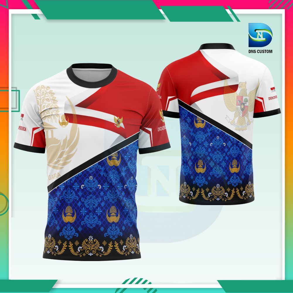 Baju Korpri Pria  Kaos Seragam Korpri Pria  Seragam Batik Korpri Pria O-Neck Terbaru