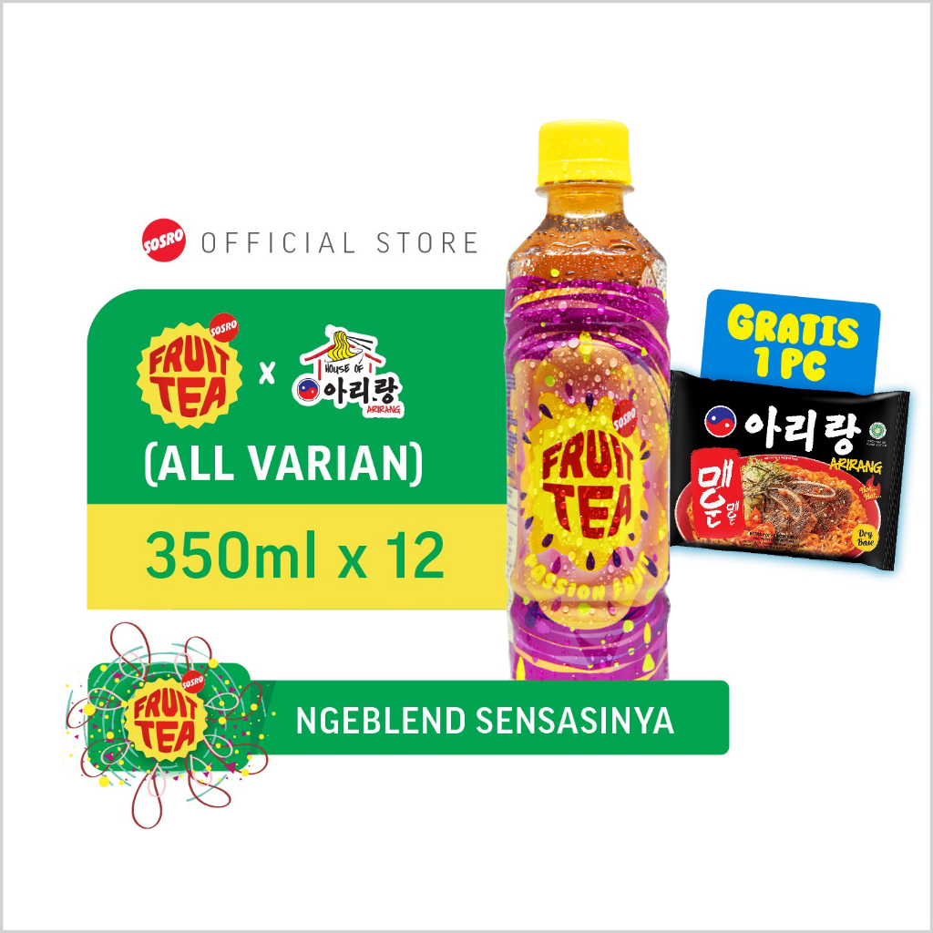 

Fruit Tea Markisa 350 ml isi 12 pcs gratis Arirang Noodle