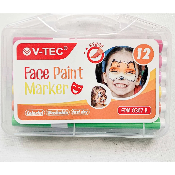

V-TEC FACE PAINT MARKER FPM 0367 B 12 COLOUR
