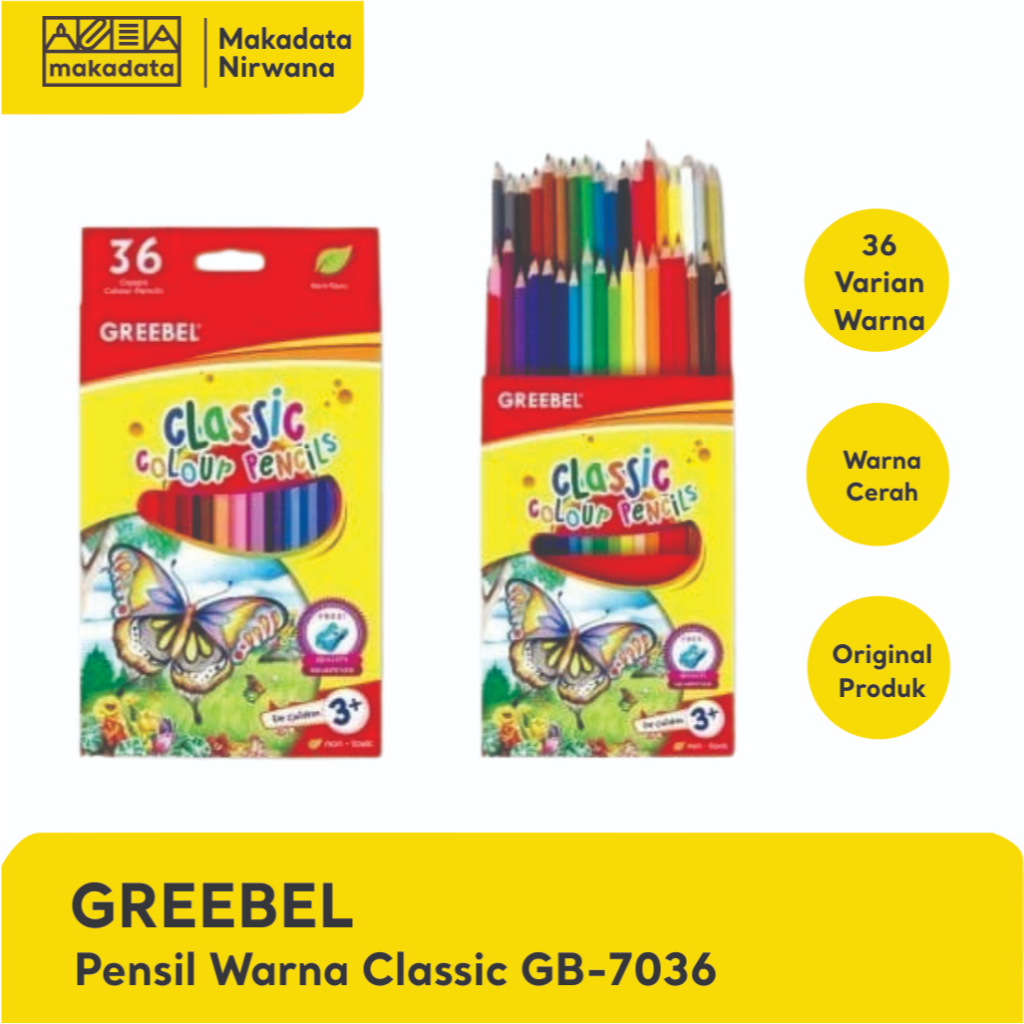 

GREEBEL PENSIL/PENCIL WARNA CLASSIC GB-7036 36 WARNA (1 PCS)