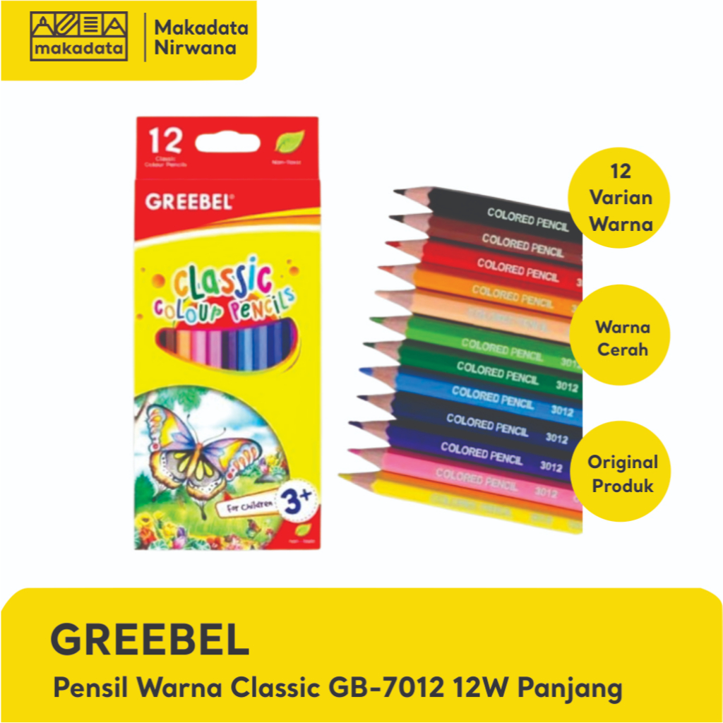 

GREEBEL PENSIL/PENCIL WARNA CLASSIC GB-7012 12 WARNA (1 PCS)