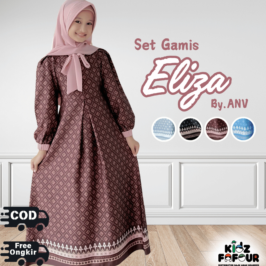GAMIS ELIZA ORI ANV SARIMBIT BAJU MUSLIM PREMIUM ANAK REMAJA PEREMPUAN