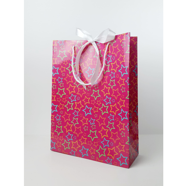 

Paperbag Gift Edition Colorful Star Pink 26x10x35cm