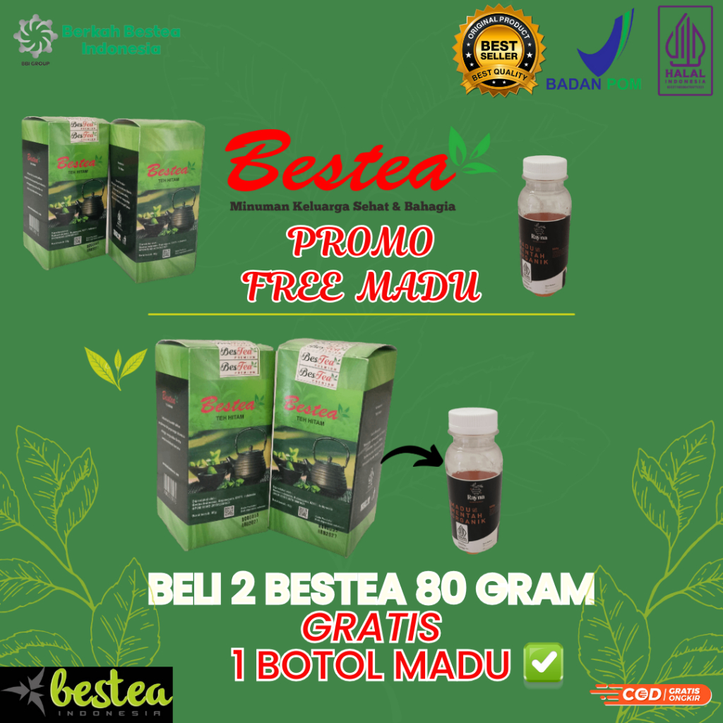 

Bestea Teh Hitam 80gr 2PCS Free Madu - Menurunkan Asam Urat Kolesterol Diabetes Kanker