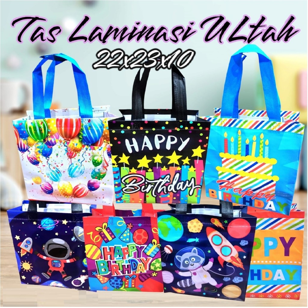 

SHOPPING BAG LIPAT BAWAH 22 X 23 ULTAH/PAPER BAG