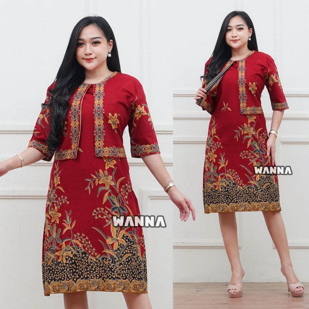 DRESS BATIK KIRANA DRESS ELEGAN ATASAN WANITA