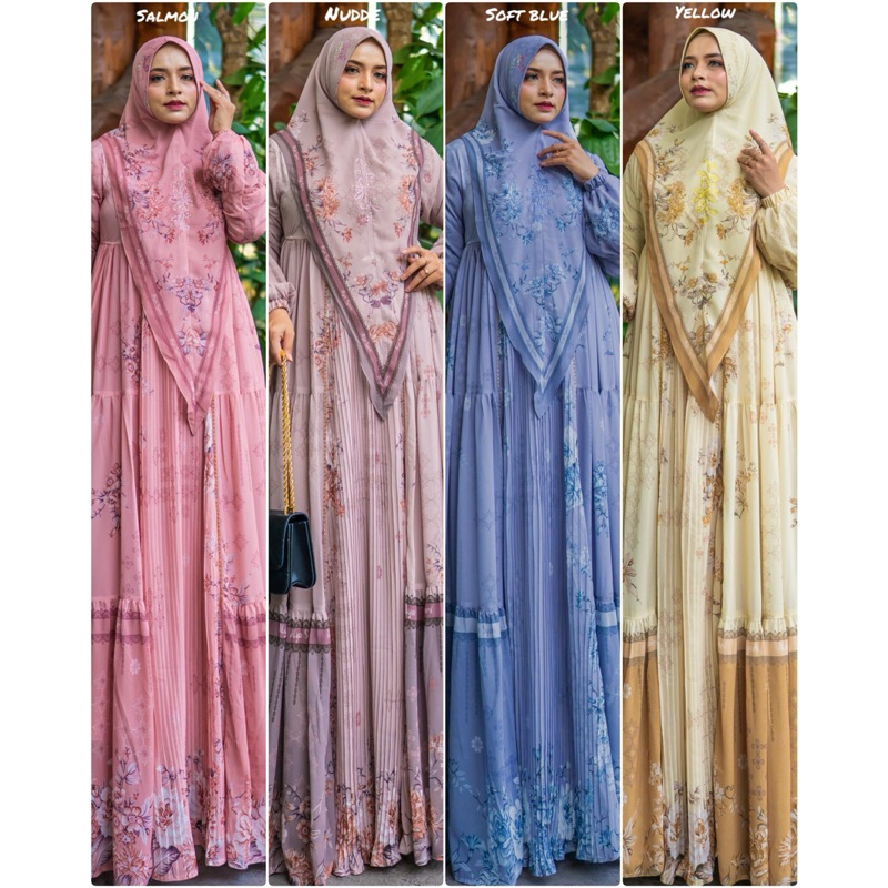 QUEENARA SERIES BY ALYA SYARI / GAMIS SET SYARI / GAMIS PESTA / GAMIS SYARI POLOS MEWAH / BAJU SYARI