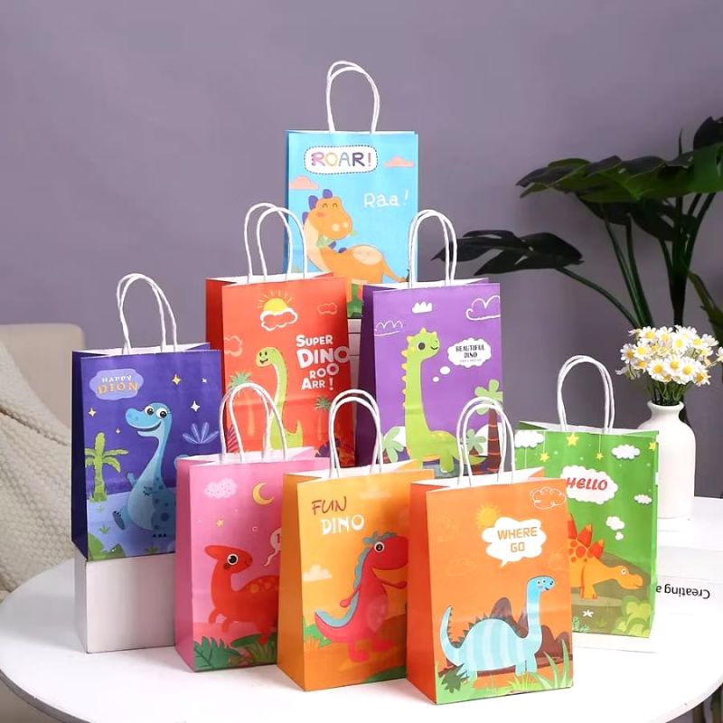 

Paper Bag Kertas Motif Dino Tas Kertas Kado Hadiah Souvenir
