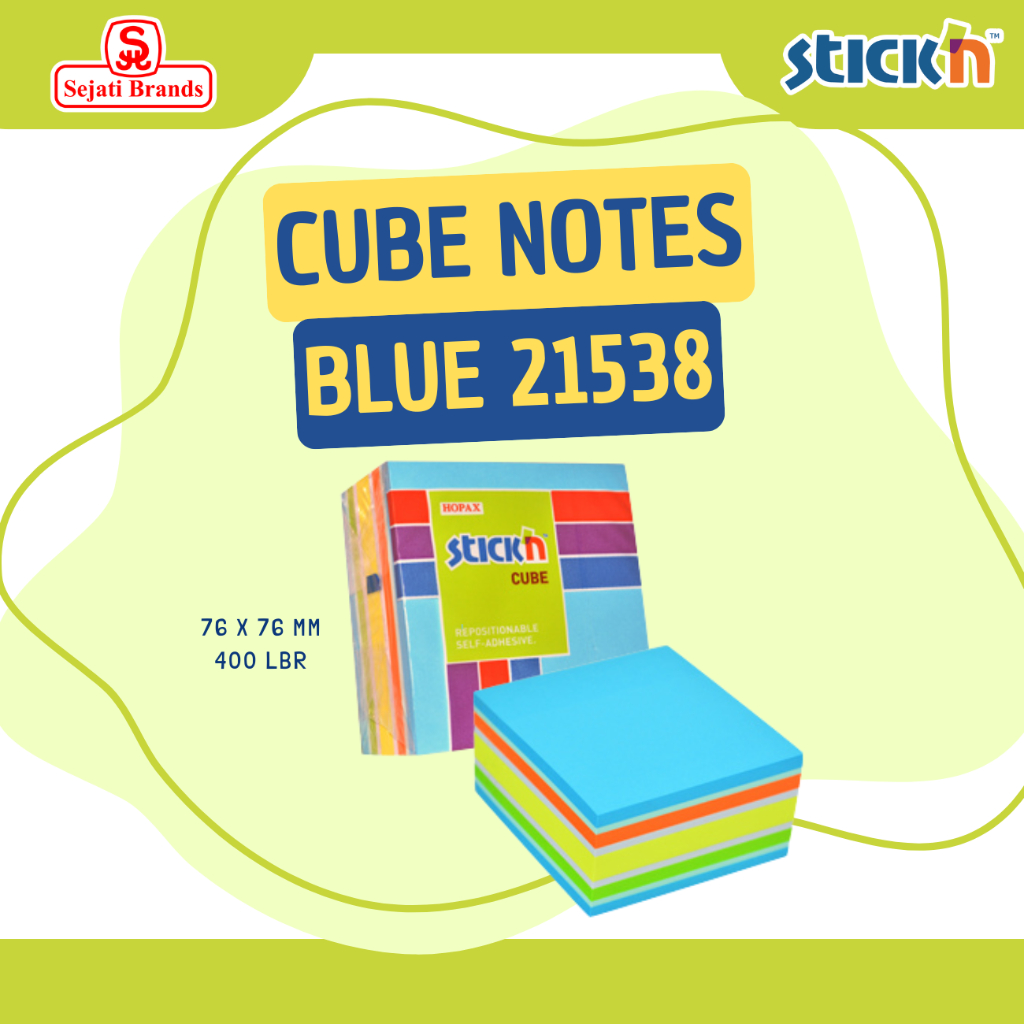 Stick'n Regular Cube 21538 (3x3) Neon Pastel Mixed /Stick Note