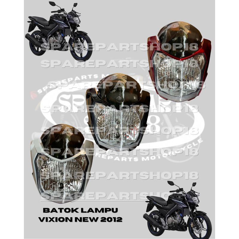 Headlamp Lampu Depan Vixion Batok Reflektor Set Vixion New 2012 Kedok Vixion New 2012 Warna Merah Hi
